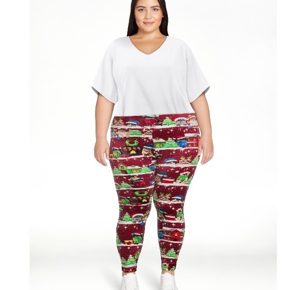 No Boundaries High Waist Plush Velour Christmas Leggings: size: Juniors XXXL(21) - Picture 4 of 7